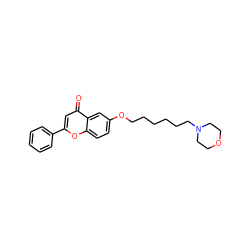 O=c1cc(-c2ccccc2)oc2ccc(OCCCCCCN3CCOCC3)cc12 ZINC000013454366