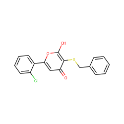 O=c1cc(-c2ccccc2Cl)oc(O)c1SCc1ccccc1 ZINC000006580408