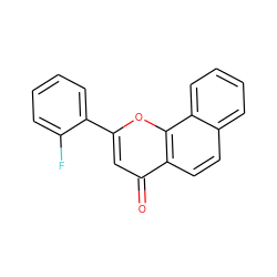 O=c1cc(-c2ccccc2F)oc2c1ccc1ccccc12 ZINC000013608131