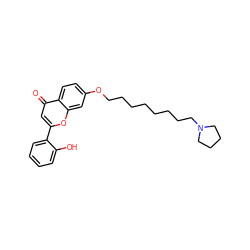 O=c1cc(-c2ccccc2O)oc2cc(OCCCCCCCCN3CCCC3)ccc12 ZINC000653779540