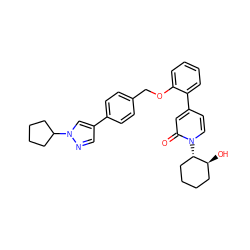 O=c1cc(-c2ccccc2OCc2ccc(-c3cnn(C4CCCC4)c3)cc2)ccn1[C@H]1CCCC[C@@H]1O ZINC000653697831