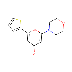 O=c1cc(-c2cccs2)oc(N2CCOCC2)c1 ZINC000101122192