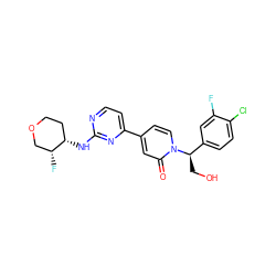 O=c1cc(-c2ccnc(N[C@H]3CCOC[C@H]3F)n2)ccn1[C@H](CO)c1ccc(Cl)c(F)c1 ZINC000169701504