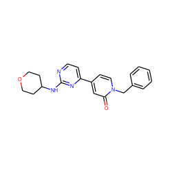 O=c1cc(-c2ccnc(NC3CCOCC3)n2)ccn1Cc1ccccc1 ZINC000223580707