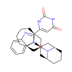 O=c1cc(-c2nc3ccccc3n2[C@@H]2C[C@@H]3CCC[C@H](C2)N3[C@H]2C[C@H]3CCCC[C@H](C3)C2)[nH]c(=O)[nH]1 ZINC000473236435