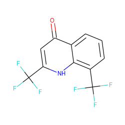 O=c1cc(C(F)(F)F)[nH]c2c(C(F)(F)F)cccc12 ZINC000008830538