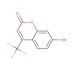 O=c1cc(C(F)(F)F)c2ccc(O)cc2o1 ZINC000000057916