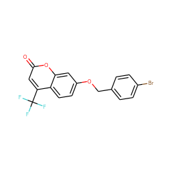 O=c1cc(C(F)(F)F)c2ccc(OCc3ccc(Br)cc3)cc2o1 ZINC000001165155