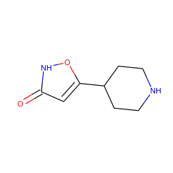 O=c1cc(C2CCNCC2)o[nH]1 ZINC000020272675