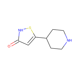 O=c1cc(C2CCNCC2)s[nH]1 ZINC000013681964