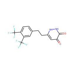 O=c1cc(CCc2ccc(C(F)(F)F)c(C(F)(F)F)c2)[nH][nH]c1=O ZINC000206416096