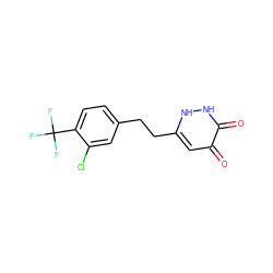 O=c1cc(CCc2ccc(C(F)(F)F)c(Cl)c2)[nH][nH]c1=O ZINC000205888676