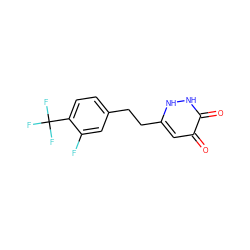 O=c1cc(CCc2ccc(C(F)(F)F)c(F)c2)[nH][nH]c1=O ZINC000205766974