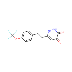 O=c1cc(CCc2ccc(OC(F)(F)F)cc2)[nH][nH]c1=O ZINC000205766890