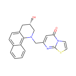 O=c1cc(CN2C[C@@H](O)Cc3ccc4ccccc4c32)nc2sccn12 ZINC000003374798