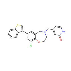 O=c1cc(CN2CCOc3c(Cl)cc(-c4csc5ccccc45)cc3C2)cc[nH]1 ZINC000473129524