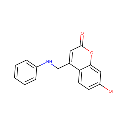 O=c1cc(CNc2ccccc2)c2ccc(O)cc2o1 ZINC000007222390