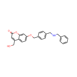 O=c1cc(CO)c2ccc(OCc3ccc(CNCc4ccccc4)cc3)cc2o1 ZINC000473135236