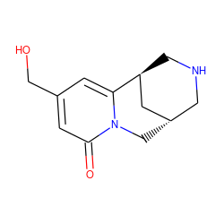 O=c1cc(CO)cc2n1C[C@H]1CNC[C@H]2C1 ZINC000101044492