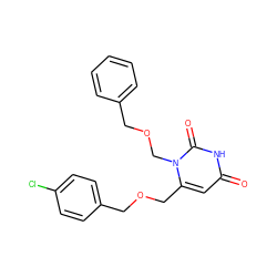 O=c1cc(COCc2ccc(Cl)cc2)n(COCc2ccccc2)c(=O)[nH]1 ZINC000653850037