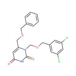 O=c1cc(COCc2ccccc2)n(COCc2cc(Cl)cc(Cl)c2)c(=O)[nH]1 ZINC000653852907