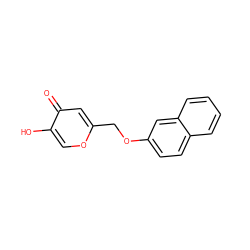 O=c1cc(COc2ccc3ccccc3c2)occ1O ZINC000096272007