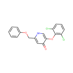 O=c1cc(COc2ccccc2)[nH]cc1Oc1c(Cl)cccc1Cl ZINC000473114025