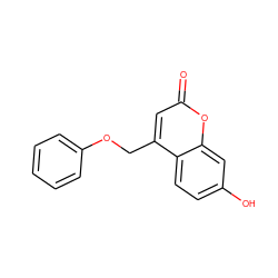 O=c1cc(COc2ccccc2)c2ccc(O)cc2o1 ZINC000045352060