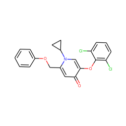 O=c1cc(COc2ccccc2)n(C2CC2)cc1Oc1c(Cl)cccc1Cl ZINC000473112336