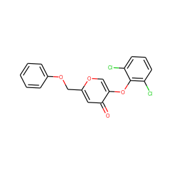 O=c1cc(COc2ccccc2)occ1Oc1c(Cl)cccc1Cl ZINC000473115581