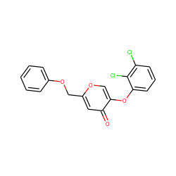 O=c1cc(COc2ccccc2)occ1Oc1cccc(Cl)c1Cl ZINC000473115881