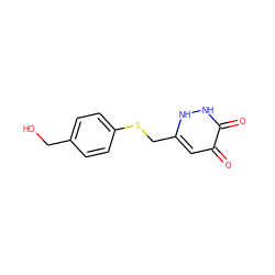 O=c1cc(CSc2ccc(CO)cc2)[nH][nH]c1=O ZINC001772624520