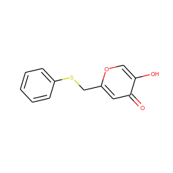 O=c1cc(CSc2ccccc2)occ1O ZINC000019928422