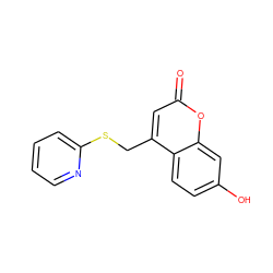 O=c1cc(CSc2ccccn2)c2ccc(O)cc2o1 ZINC000004366104