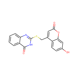 O=c1cc(CSc2nc3ccccc3c(=O)[nH]2)c2ccc(O)cc2o1 ZINC000018164122