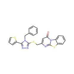 O=c1cc(CSc2nnc(-c3cccs3)n2Cc2ccccc2)nc2sc3ccccc3n12 ZINC000003433128