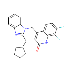 O=c1cc(Cn2c(CC3CCCC3)nc3ccccc32)c2ccc(F)c(F)c2[nH]1 ZINC000072108955