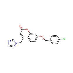 O=c1cc(Cn2ccnc2)c2ccc(OCc3ccc(Cl)cc3)cc2o1 ZINC000066122811