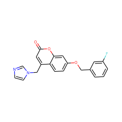 O=c1cc(Cn2ccnc2)c2ccc(OCc3cccc(F)c3)cc2o1 ZINC000066114241