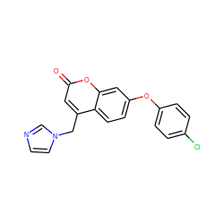 O=c1cc(Cn2ccnc2)c2ccc(Oc3ccc(Cl)cc3)cc2o1 ZINC000066111624