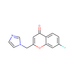 O=c1cc(Cn2ccnc2)oc2cc(F)ccc12 ZINC000653704586