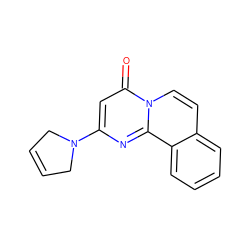 O=c1cc(N2CC=CC2)nc2c3ccccc3ccn12 ZINC000013608160