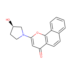 O=c1cc(N2CC[C@@H](O)C2)oc2c1ccc1ccccc12 ZINC000013608086