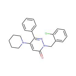 O=c1cc(N2CCCCC2)c(-c2ccccc2)nn1Cc1ccccc1Cl ZINC000001383884