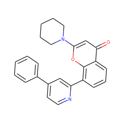 O=c1cc(N2CCCCC2)oc2c(-c3cc(-c4ccccc4)ccn3)cccc12 ZINC000100077872