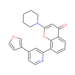 O=c1cc(N2CCCCC2)oc2c(-c3cc(-c4ccoc4)ccn3)cccc12 ZINC000100077976