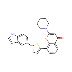 O=c1cc(N2CCCCC2)oc2c(-c3ccc(-c4ccc5[nH]ccc5c4)s3)cccc12 ZINC000101172359