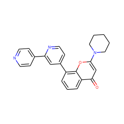 O=c1cc(N2CCCCC2)oc2c(-c3ccnc(-c4ccncc4)c3)cccc12 ZINC000100077987