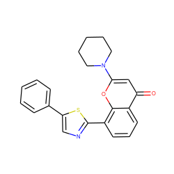 O=c1cc(N2CCCCC2)oc2c(-c3ncc(-c4ccccc4)s3)cccc12 ZINC000101171395