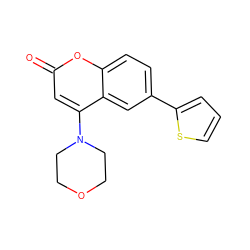 O=c1cc(N2CCOCC2)c2cc(-c3cccs3)ccc2o1 ZINC000049777341